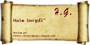 Halm Gergő névjegykártya