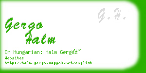 gergo halm business card